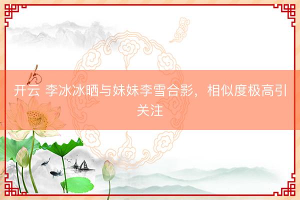 開云 李冰冰曬與妹妹李雪合影，相似度極高引關注